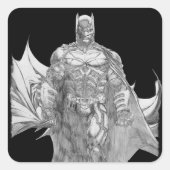 Batman Standing Drawing Vierkante Sticker (Voorkant)