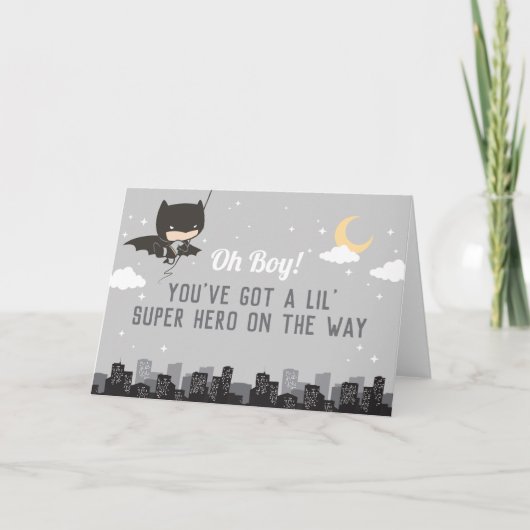 Batman Super Hero Baby shower Kaart (Voorkant)