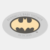Batman Super Hero Baby shower Ovale Sticker (Voorkant)