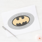 Batman Super Hero Baby shower Ovale Sticker (Envelop)