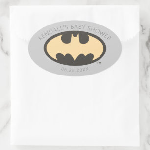 Batman Super Hero Baby shower Ovale Sticker