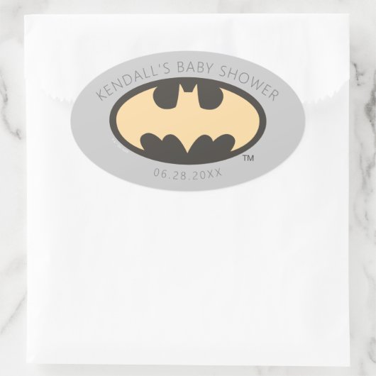 Batman Super Hero Baby shower Ovale Sticker (Tas)