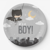 Batman Super Hero Baby shower Papieren Bordje (Voorkant)