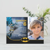 Batman Super Hero Birthday - Foto Kaart (Staand voorkant)