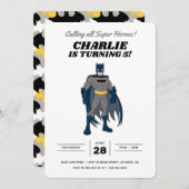 Batman Super Hero Birthday Uitnodiging (Voorkant / Achterkant)