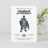 Batman Super Hero Birthday Uitnodiging (Staand voorkant)