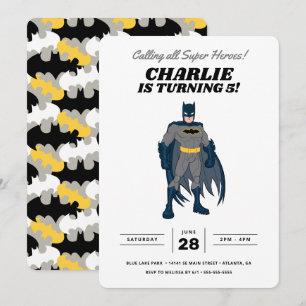 Batman Super Hero Birthday Uitnodiging