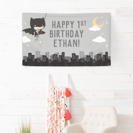 Batman Super Hero First Birthday Banner (Insitu)
