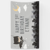 Batman Super Hero First Birthday Banner (Verticaal)