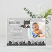 Batman Super Hero First Birthday - Foto Kaart (Staand voorkant)