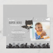 Batman Super Hero First Birthday - Foto Kaart (Voorkant / Achterkant)