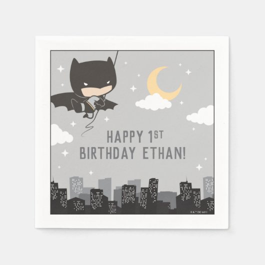 Batman Super Hero First Birthday Napkins Servet (Voorkant)