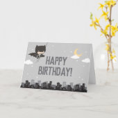 Batman Super Hero Verjaardag Kaart (Gele Bloem)
