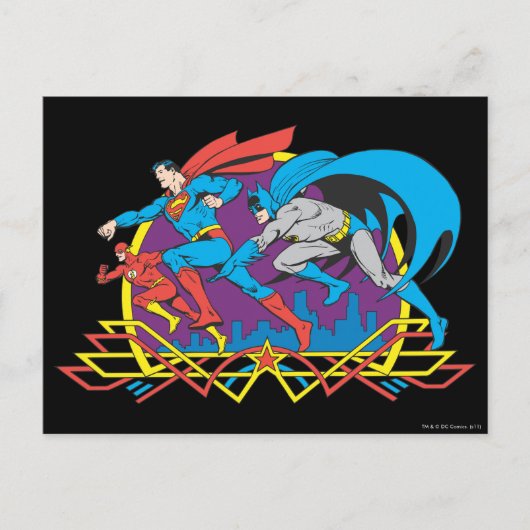 Batman + Superman + Flash Briefkaart (Voorkant)