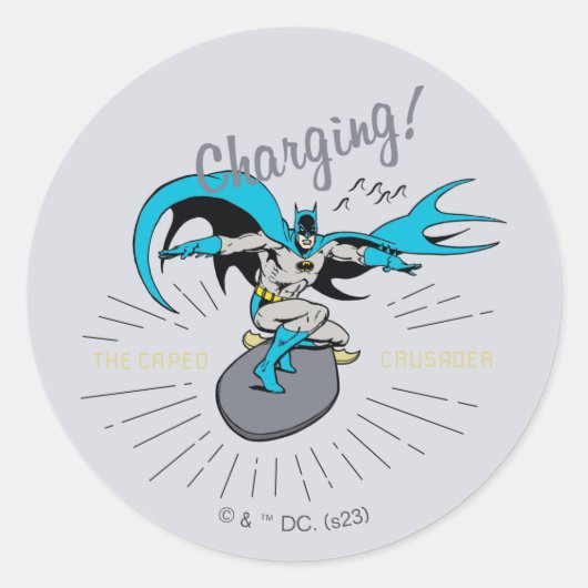 Batman Surfing - Charge! Ronde Sticker (Voorkant)