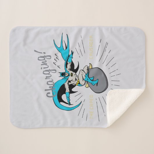 Batman Surfing - Charge! Sherpa Deken (Voorkant (horizontaal))