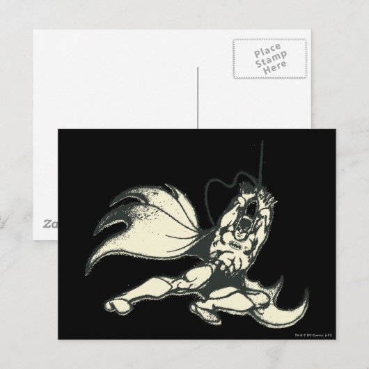 Batman Swinging Grunge Briefkaart (Voorkant / Achterkant)