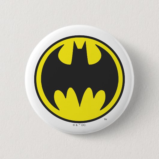 Batman Symbol | Bat Circle Logo Ronde Button 5,7 Cm (Voorkant)