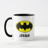 Batman Symbol | Bat Oval Logo | Jouw namen toevoeg Mok (Links)