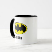 Batman Symbol | Bat Oval Logo | Jouw namen toevoeg Mok (Voorkant links)