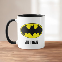 Batman Symbol | Bat Oval Logo | Jouw namen toevoeg Mok