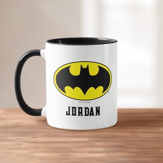 Batman Symbol | Bat Oval Logo | Jouw namen toevoeg Mok