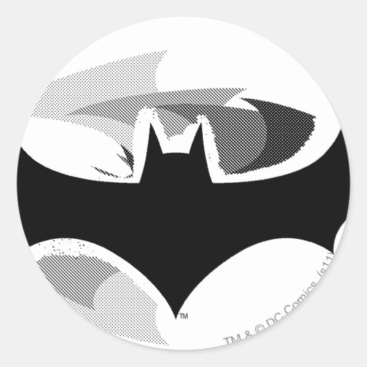 Batman Symbol | Black Shadow Logo Ronde Sticker (Voorkant)