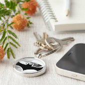 Batman Symbol | Black Shadow Logo Sleutelhanger (Zijkant)