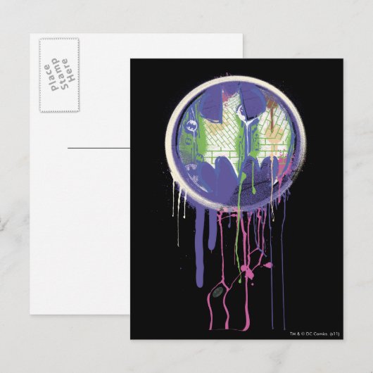 Batman Symbol | Cirkel Paarse Logo Briefkaart (Voorkant / Achterkant)