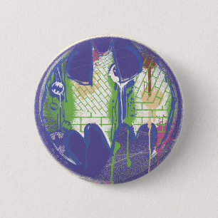 Batman Symbol   Cirkel Paarse Logo Ronde Button 5,7 Cm