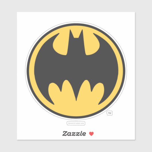 Batman Symbol | Donkergele cirkelvormige Logo Sticker (Vel)
