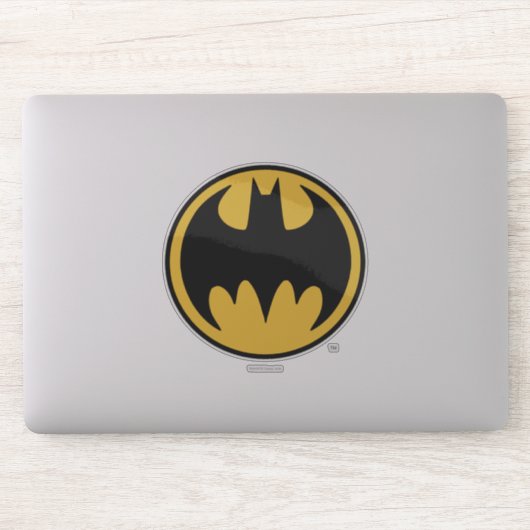 Batman Symbol | Donkergele cirkelvormige Logo Sticker (Computer)