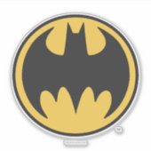 Batman Symbol | Donkergele cirkelvormige Logo Sticker (Voorkant)
