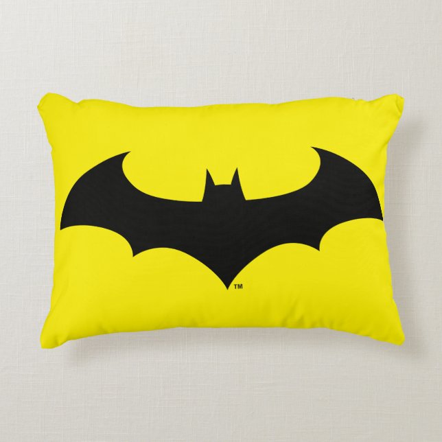 Batman Symbol | Eenvoudig BBT Silhouette-Logo Decoratief Kussen (Voorkant)