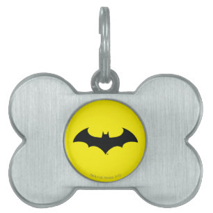 Batman Symbol Eenvoudig BBT Silhouette-Logo Huisdieren Naamplaatje