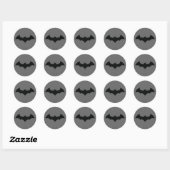 Batman Symbol | Eenvoudig BBT Silhouette-Logo Ronde Sticker (Vel)