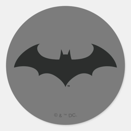 Batman Symbol | Eenvoudig BBT Silhouette-Logo Ronde Sticker (Voorkant)