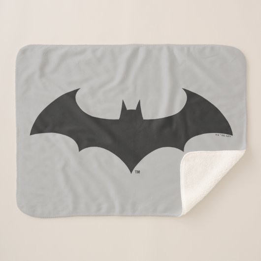 Batman Symbol | Eenvoudig BBT Silhouette-Logo Sherpa Deken (Voorkant (horizontaal))