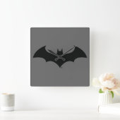 Batman Symbol | Eenvoudig BBT Silhouette-Logo Vierkante Klok (Huis)