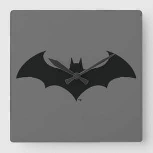 Batman Symbol   Eenvoudig BBT Silhouette-Logo Vierkante Klok