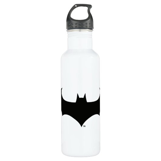 Batman Symbol | Eenvoudig BBT Silhouette-Logo Waterfles (Voorkant)