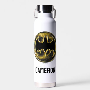 Batman Symbol Goud Logo Jouw namen toevoegen Waterfles