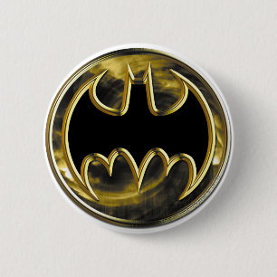 Batman Symbol Goud Logo Ronde Button 5,7 Cm