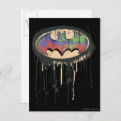 Batman Symbol | Groene Paarse Rode Logo Briefkaart (Voorkant / Achterkant)