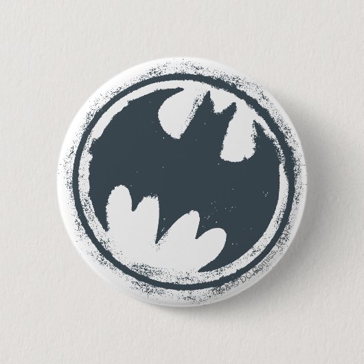 Batman Symbol | Grunge Logo Ronde Button 5,7 Cm (Voorkant)