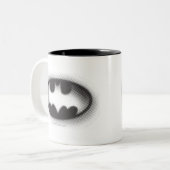Batman Symbol | Halftone Logo Tweekleurige Koffiemok (Voorkant links)
