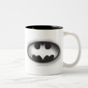 Batman Symbol   Halftone Logo Tweekleurige Koffiemok