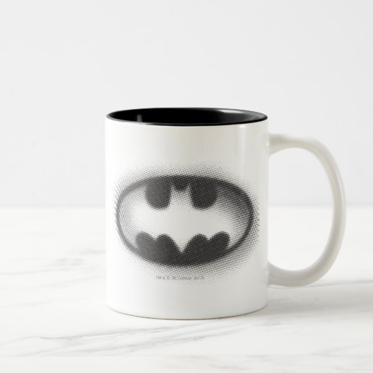 Batman Symbol | Halftone Logo Tweekleurige Koffiemok (Rechts)