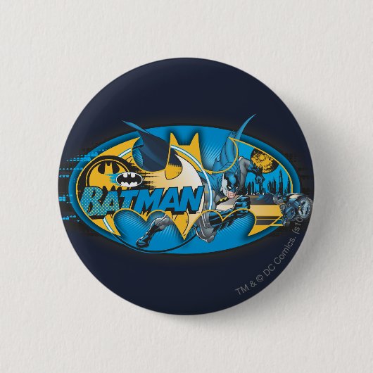 Batman Symbol | Klassieke collage Logo Ronde Button 5,7 Cm (Voorkant)