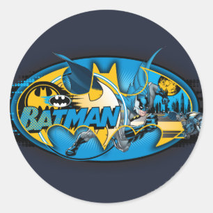 Batman Symbol   Klassieke collage Logo Ronde Sticker